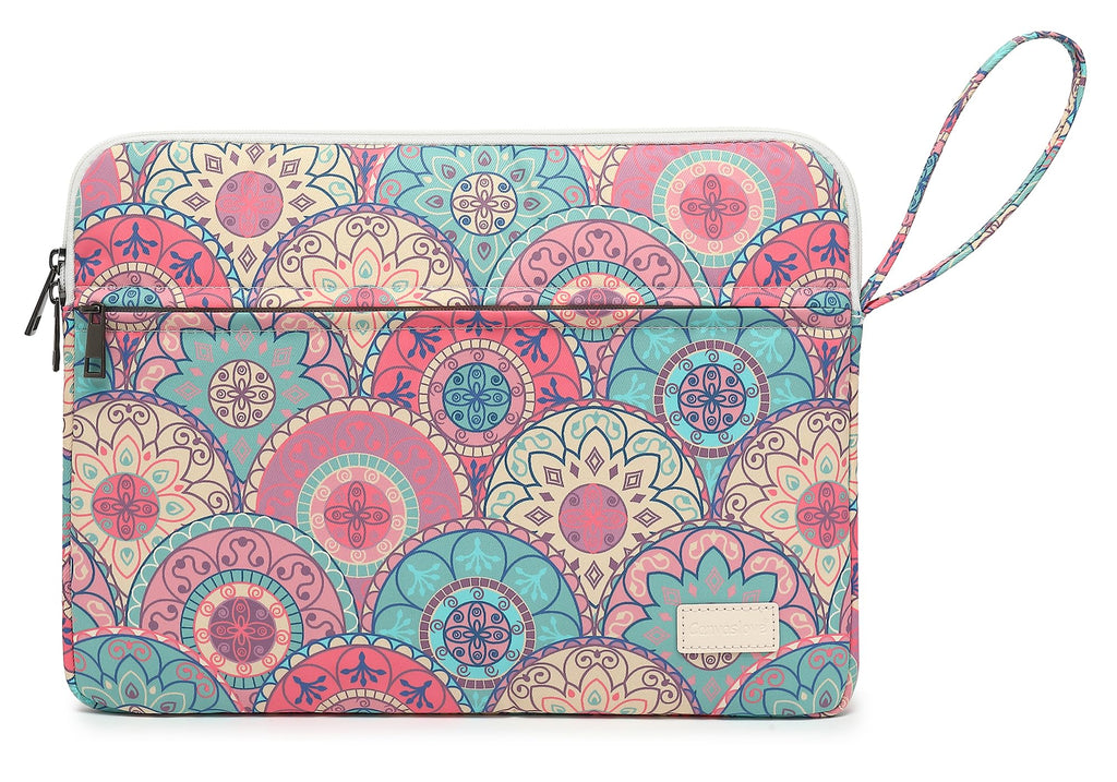 Canvaslove Pink Marble Laptop Sleeve Case Bag with Pocket for MacBook Pro 14 inch,Surface Laptop 14.4 inch and HP Lenovo Dell ASUS Acer 14 inch Laptop