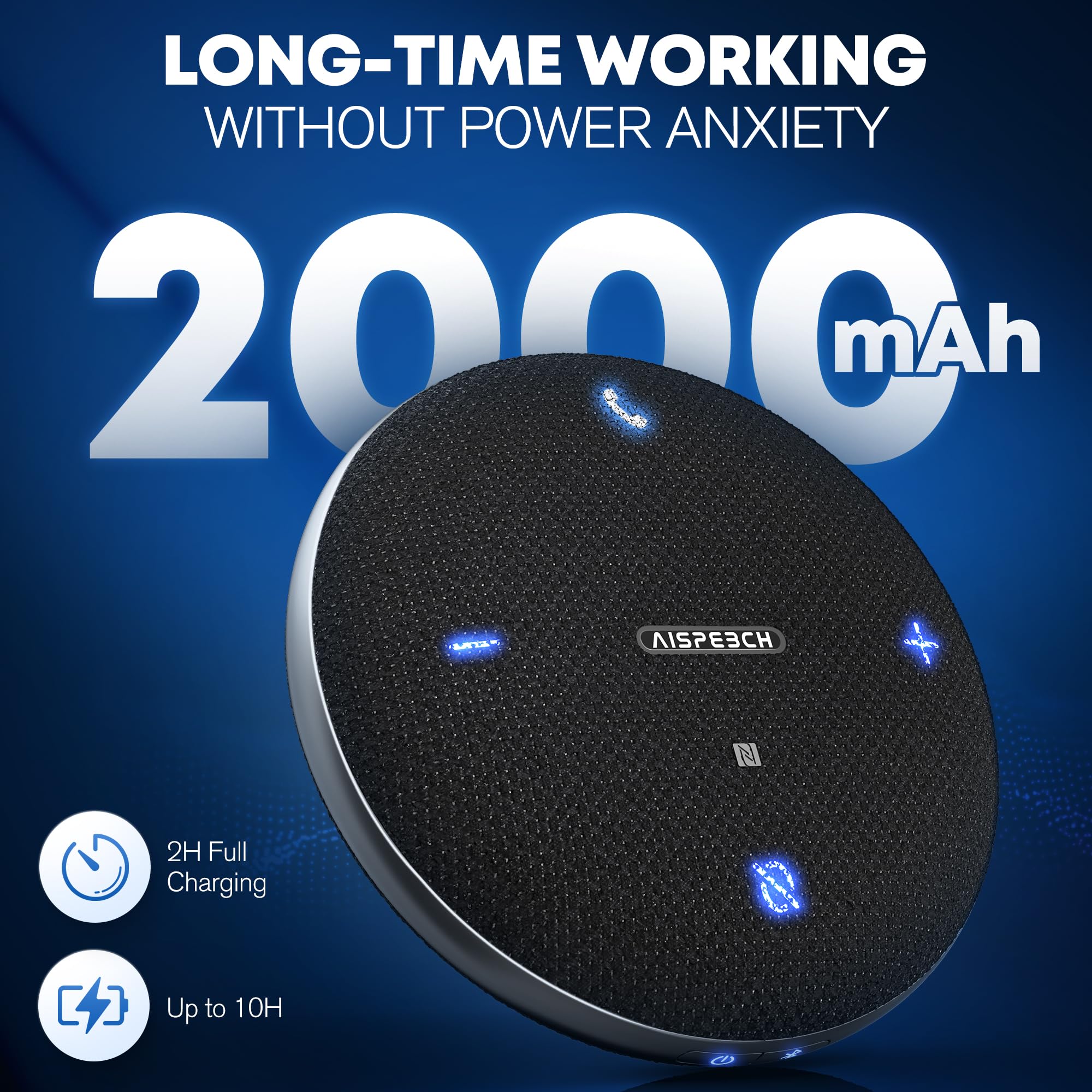 Conference Call Speaker and Microphone for Teams, Zoom, Home Office, Black