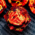 ARUOHHA DND Resin Dice Gazes Eye Dice Liquid Core Flaming RPG Sharp Edged Dice Set with Gift Box, Polyhedral D and D Dice Set Compatible with Dungeons Dragons Role Playing Game D20 D12 D10 D8 D6