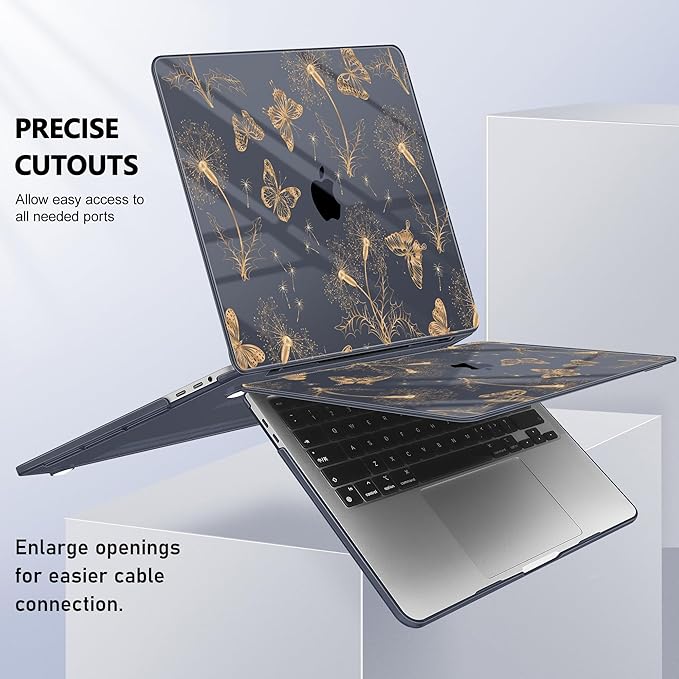 for MacBook Pro 16 inch Case 2019 2020 Release Model A2141, Plastic Hard Shell Cover with Keyboard Cover for MacBook Pro 16 inch with Touch Bar & Touch ID - Butterflies