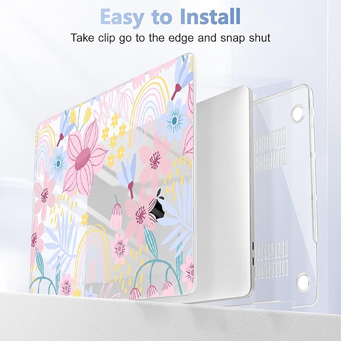 for MacBook Pro 16 inch Case 2019 2020 Release Model A2141, Plastic Hard Shell Cover with Keyboard Cover & Screen Protector for MacBook Pro 16 inch with Touch Bar & Touch ID, Florals