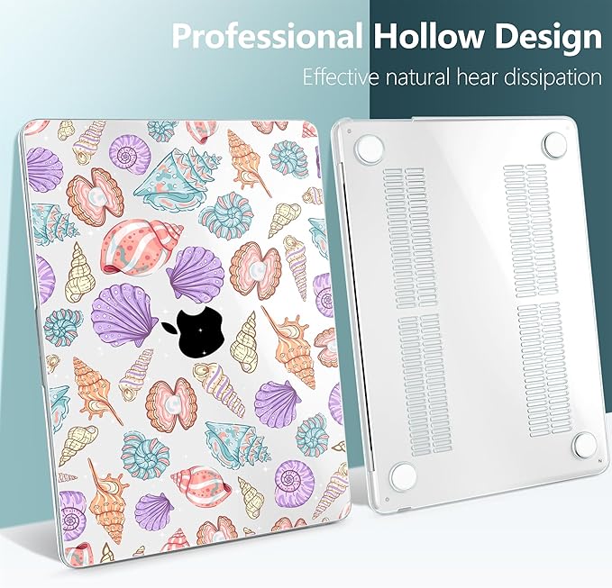 TWOLSKOO Compatible with M4 MacBook Air 13.6 inch Case 2025-2022 Release M4 A3240 M3 A3113 M2 A2681, Plastic Hard Shell & Keyboard Cover & Type C Adapter & Screen Protector, Colorful Shells