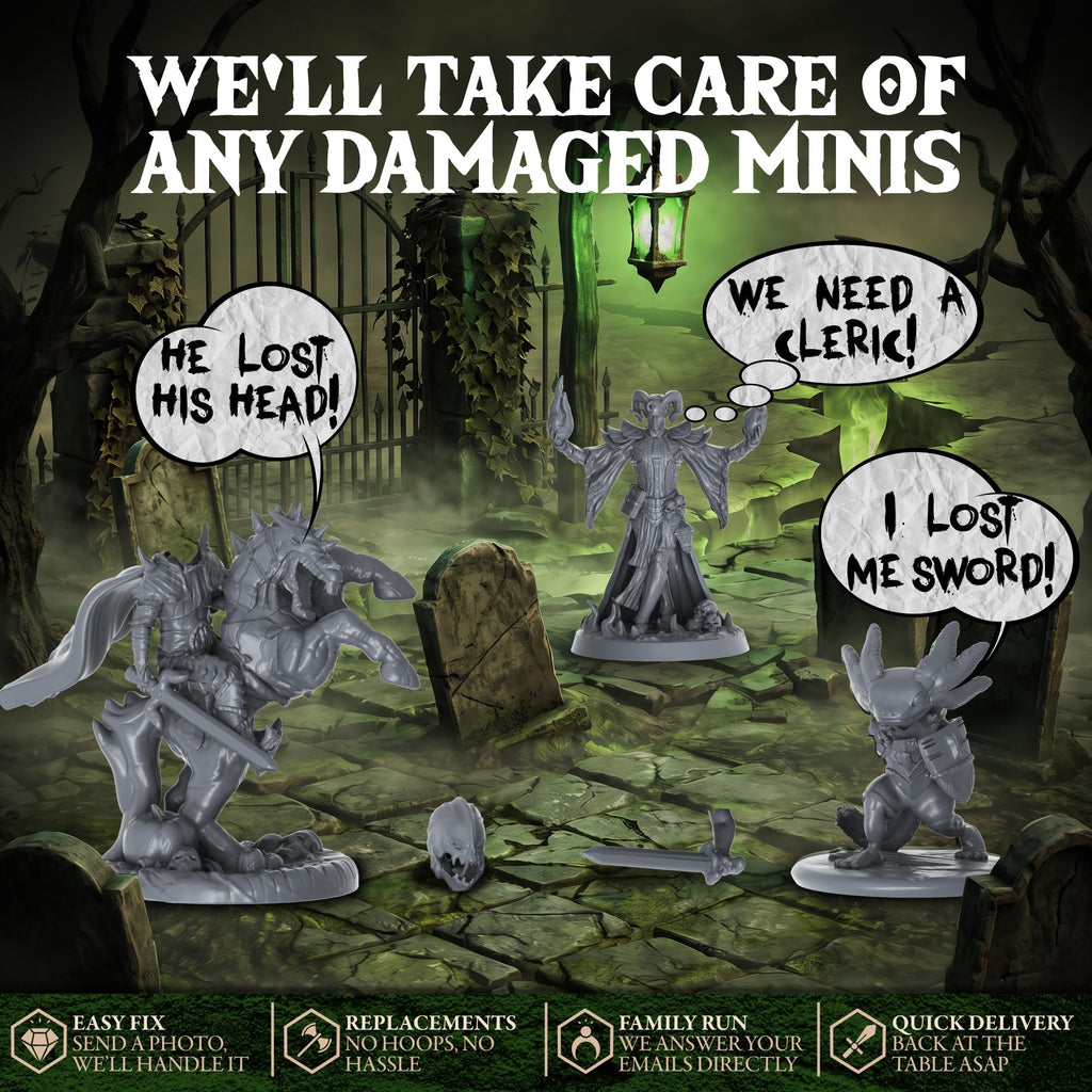 D&D Miniatures with DND Mimic Miniature, Monster Set and Chimera Boss, 28mm