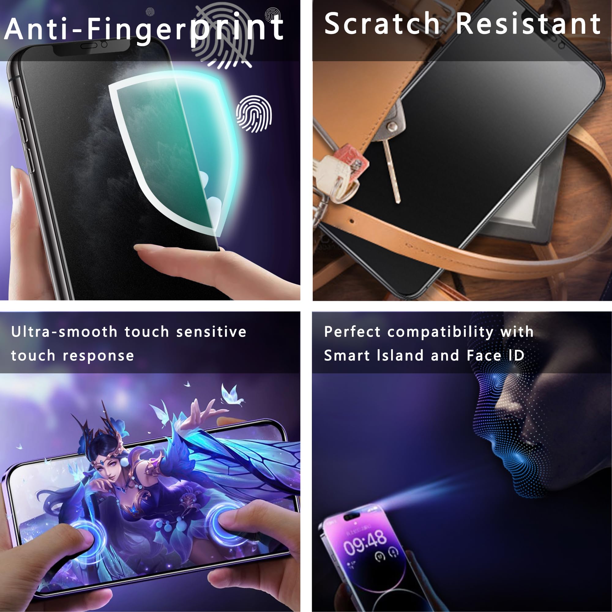 CHRYSHA 2-Pack Matte Privacy Screen Protector for iPhone 11 and iPhon XR 6.1-Inch, Auto Dust Removal, No Bubbles,Anti-Spy Tempered Glass Film, Easy Installation