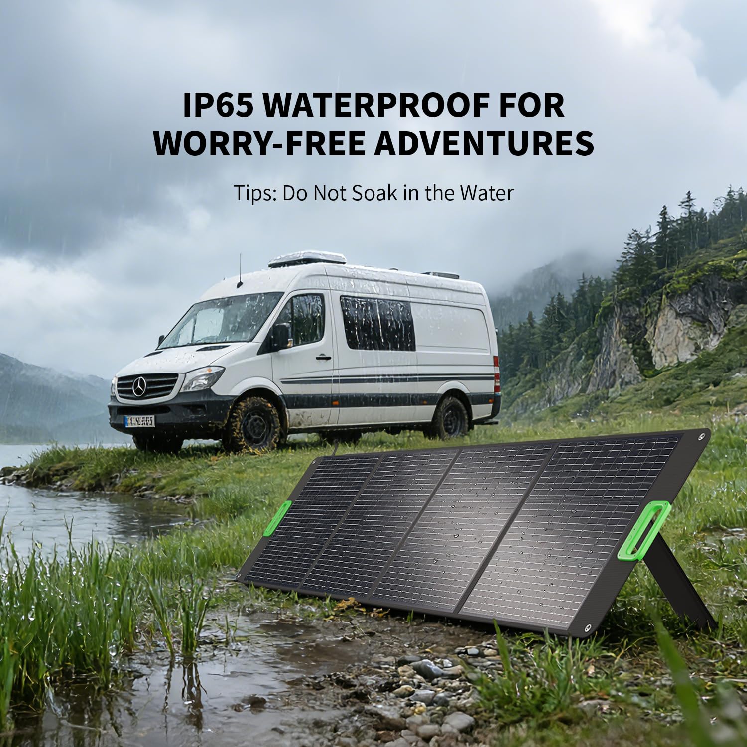 200W Portable Solar Panel for Power Station, Solar Charger w/ 4 Kickstands