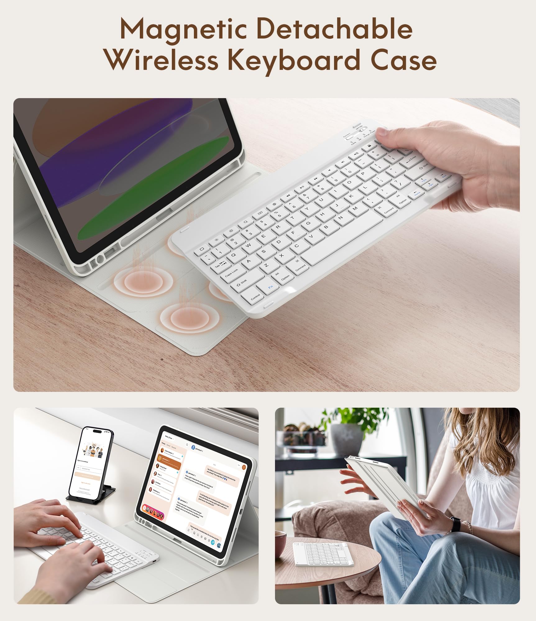 CHESONA Compatible for iPad 11th(A16)/10th Generation Case with Keyboard