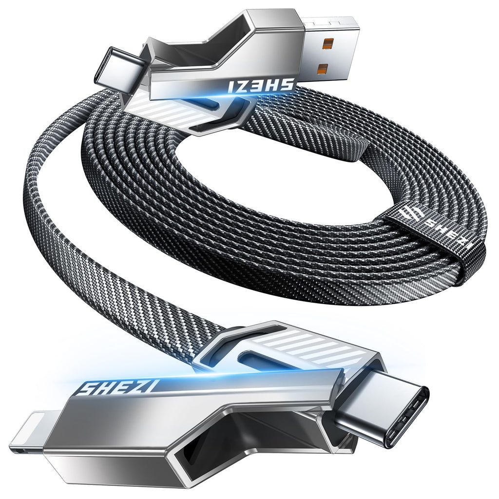 [2026 Upgraded] 4-in-1 USB C Cable 45W 3FT Compatible with Lightning Cable