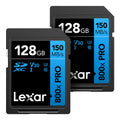 Lexar 128GB 2-Pack 800x PRO SD Memory Card, 150MB/s Read, 4K, V30, UHS-I