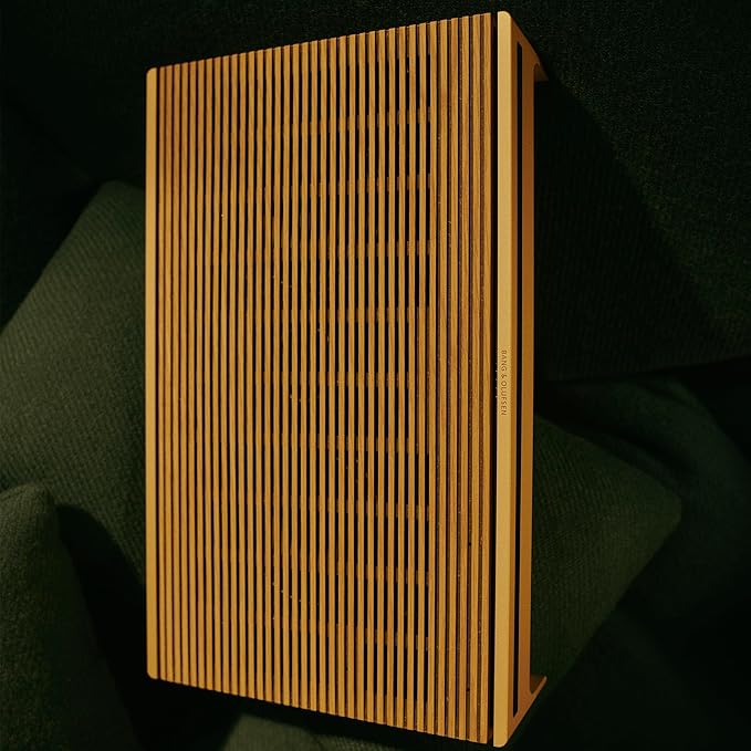 Bang & Olufsen Beosound Level Portable Wi-Fi Multiroom Speaker, Gold Tone/Light Oak