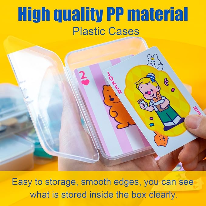 8 Pcs Playing Card Case, Small Clear Box, Plastic Deck Box, Card Deck Holder, Game Card Storage Organizer (8 pcs Standard) (No Cards)