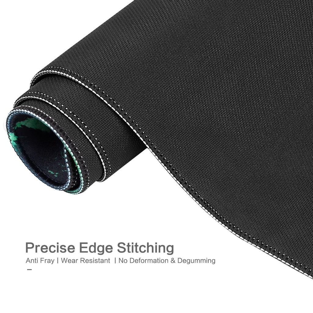 Lokigo Green Forest Mouse Pad, Waterproof Extended Large Gaming Mousepad with Non-Slip Rubber Base Stitched Edges Desk Pad Keyboard Writing Desk Mat Office Home Study 31.5"x15.7", Mountain