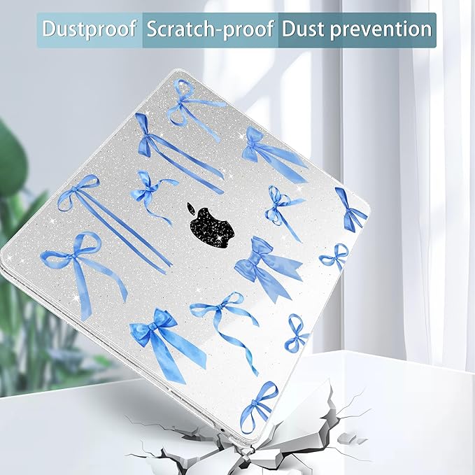 May Chen for MacBook Air 13.6 inch Case A3240 M4 A3113 M3 A2681 M2 with Retina Dispaly, 2025 2024 2023 2022 Release, Plastic Hard Shell Case with Screen Protector & Keyboard Cover, Watercolor Bows