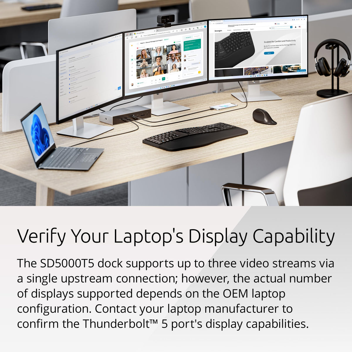 Kensington SD5000T5 Thunderbolt 5 Docking Station (K35201NA) Silver