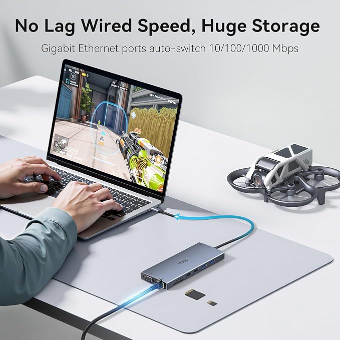 USB C Docking Station Dual Monitor for HP,Laptop Docking Station 3 Monitors