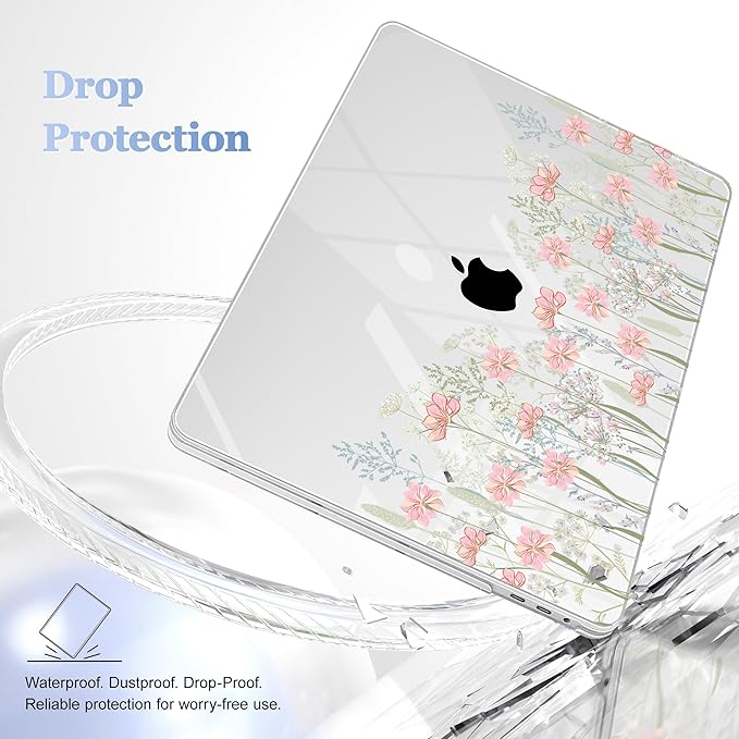 for MacBook Pro 16 inch Case 2019 2020 Release Model A2141, Plastic Hard Shell Cover with Keyboard Cover & Screen Protector for MacBook Pro 16 inch with Touch Bar & Touch ID, Floral C322