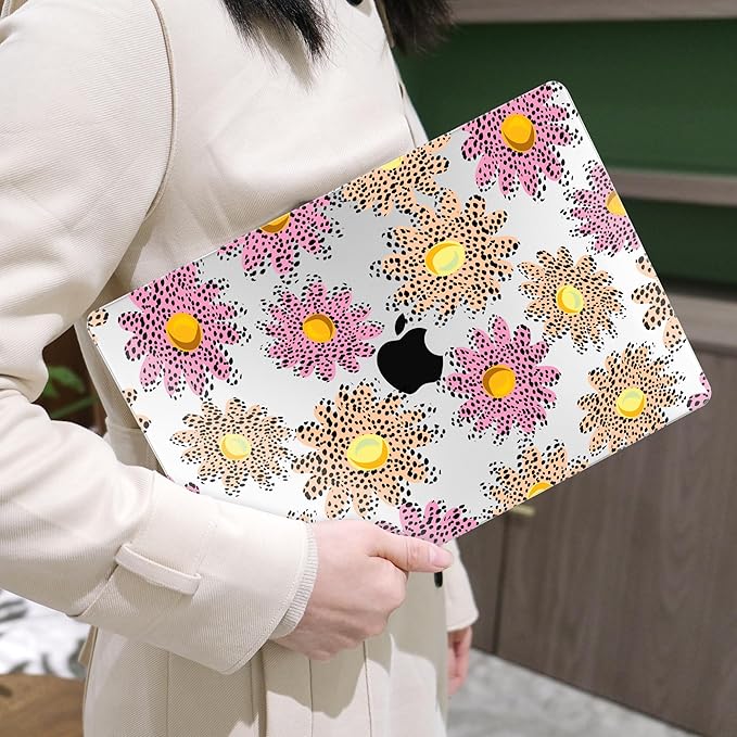 MEEgoodo Case for MacBook Pro 13 inch Case 2022 2021 2020 New A2338 M2/M1 A2251 A2289, Laptop Hard Shell with Keyboard & Camera Cover Compatible with 13 inch MacBook Pro, Abstract Polka Dot