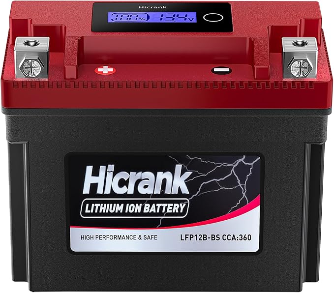 YT12B-BS Lithium 12V 6Ah 360CCA LiFePO4 Motorcycle Battery, Powersports Battery for Scooter, ATV, UTV, Jet Ski, Personal Watercraft, Snowmobile, Quad, Riding Lawn Mower, Tractor