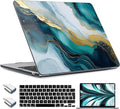 TWOLSKOO Compatible with M4 MacBook Air 15 inch Case 2025-2023 Released Model M4 A3241 M3 A3114 M2 A2941, Plastic Hard Shell & Screen Protector & Keyboard Cover & Type C Adapter, Graphite Marble