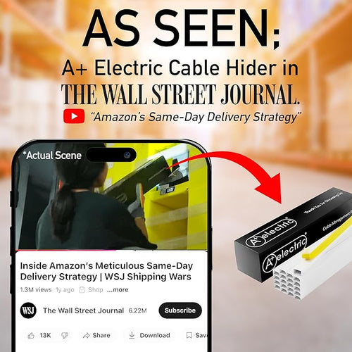 A+ ELECTRIC Cord Cover Full Kit, 26ft/315in Self-Adhesive Cable Raceway, 20 Snap-On Channels, Wire Hider for TV, HDMI & Speaker Cables, Includes Connectors & Corners, Paintable Cable Management, White