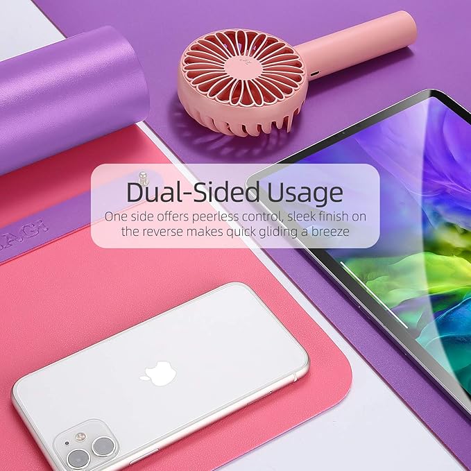 YSAGi Multifunctional Office Desk Pad, Ultra Thin Waterproof PU Leather Mouse Pad, Dual Use Desk Writing Mat for Office/Home (31.5" x 15.7", Aconite Violet+Eosine Pink)