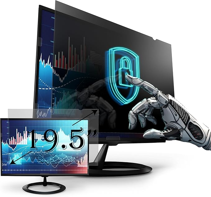 [2 Pack] Premium Privacy Screen Filter for 19.5 Inches Desktop Computer Widescreen Monitor with Aspect Ratio 16:09. Anti Glare and Anti Blue Light Protection