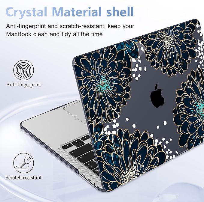 for MacBook Pro 16 inch Case 2019 2020 Release Model A2141, Plastic Hard Shell Cover with Keyboard Cover & Screen Protector for MacBook Pro 16 inch with Touch Bar & Touch ID, Luxury Floral