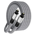 Optical Audio Cable 3 FT, Digital Audio Cable, Toslink Fiber Optic Cord, [Nylon Braided, Slim Aluminum Shell, Gold Plated Connector], for Home Theater, Sound Bar, PS4, Xbox, TV and More