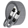 Optical Audio Cable 50 FT, Digital Audio Cable, Toslink Fiber Optic Cord, [Nylon Braided, Slim Aluminum Shell, Gold Plated Connector], for Home Theater, Sound Bar, PS4, Xbox, TV and More
