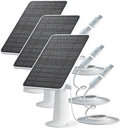 Solar Panel Charger Compatible with Eufycam 3/3C/2C/2C Pro/E40/E20/2/2 Pro/E/L20/L40/Solo/SoloCam Spotlight, 5W Solar Panel for Eufy Camera, Micro USB & USB-C Port, 9.8ft Cable, P65 Waterproof, 3 Pack