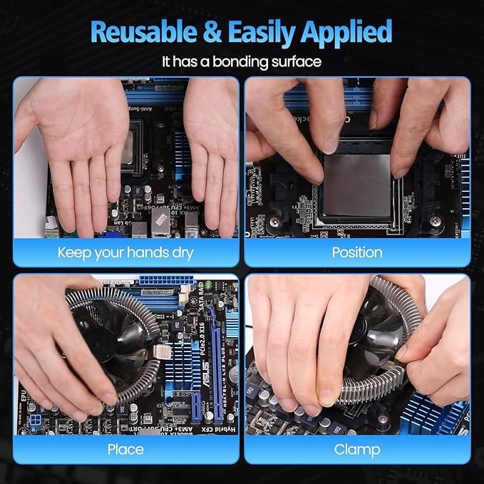 Thermal Pad,38 * 38 * 0.2mm,Graphene Thermal Pads for GPU/CPU/SSD/Electronics - Highly Efficient, Compressible (38 * 38mm)