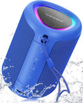 Portable Bluetooth Speaker with Lights, Stocking Stuffers, Powerful Crystal Clear Sound, IPX5 Waterproof, All Day Playtime, BT 5.3, TWS Paring, Small Wireless Speaker for Outdoor, White Elephant Gifts