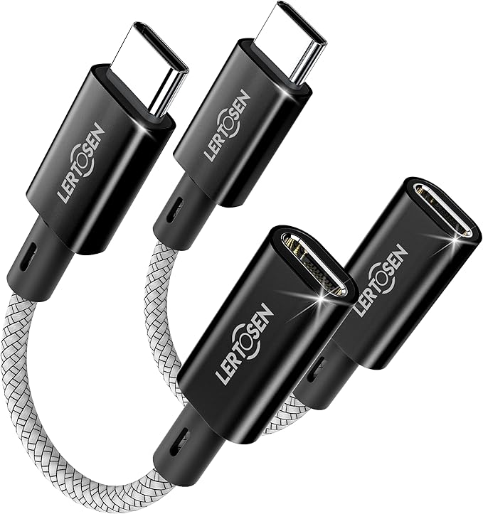 2 Pack Lightning to USB C Adapter,Lightning Female to USB C Male Cable Adapter Type C Charger Connector for iPhone 17 16 15 Pro Max Plus,Samsung S25/S24/S23,Fast Charging & Data Sync,Not for Audio/OTG