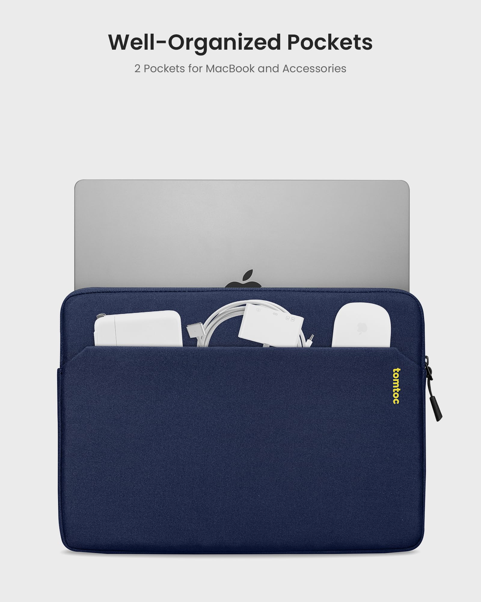 tomtoc Slim Laptop Sleeve for 15-inch 2026 New MacBook Air M5/A3448, M4/A3241, M3/M2, 15 Inch Microsoft Surface Laptop AI PC/7/6, Dell XPS 15 Plus, Recycled Water-Resistant Protective Case Bag