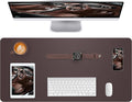 Leather Desk Pad Blotter,Mouse Pad,Office Desk Mat, Non-Slip PU Leather Desk mat,Large Desk mat,Waterproof Keyboard mat for Office/Home/Decor (Coffee,35" x 17")