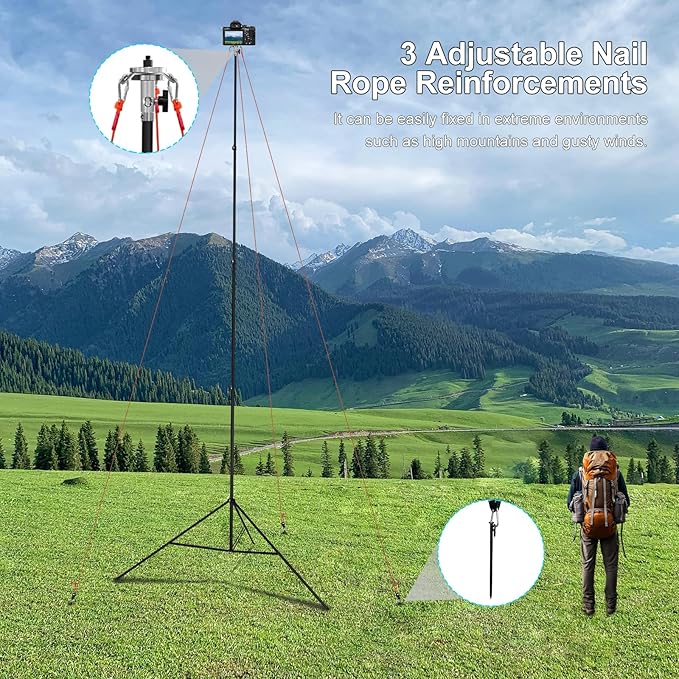 20FT Extra Tall Tripod with Rope Heavy Duty Video Camera Stand