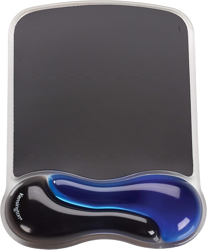 Kensington Duo Gel Mouse Pad with Wrist Rest, Ergonomic Wrist Support for Pain Relief, Comfortable Non-Skid Gel Pad for Computer, Laptop, Office & Home 9.6" x 7.6", Blue K62401AM