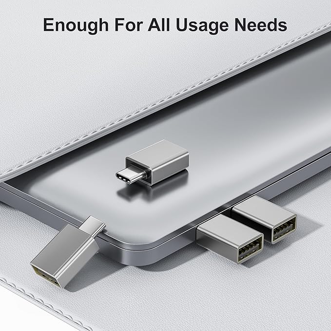 Elebase USB C Adapter for New iPhone 16 4Pack,USBC Male to USB 3.0 Female Adapter,Type C Thunderbolt 4 OTG Converter for Receivers Dongles,Hard Disk,Printers,Camera,Tablet,Laptop,Microsoft Surface
