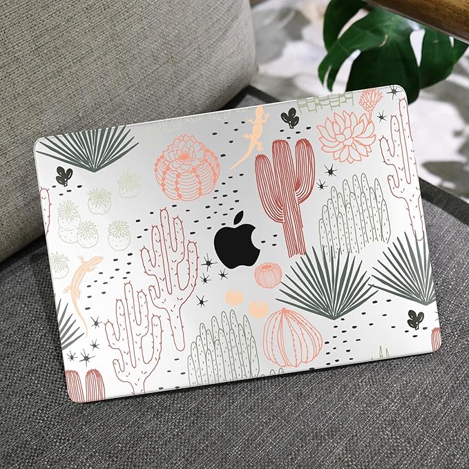 MEEgoodo for M4/M3/M2 MacBook Air 15.3 inch Case 2025 2024 2023, Case Fit Model (A3241/A3114/A2941) for MacBook Air 15 inch, Laptop Hard Shell with Keyboard Cover, Cacti