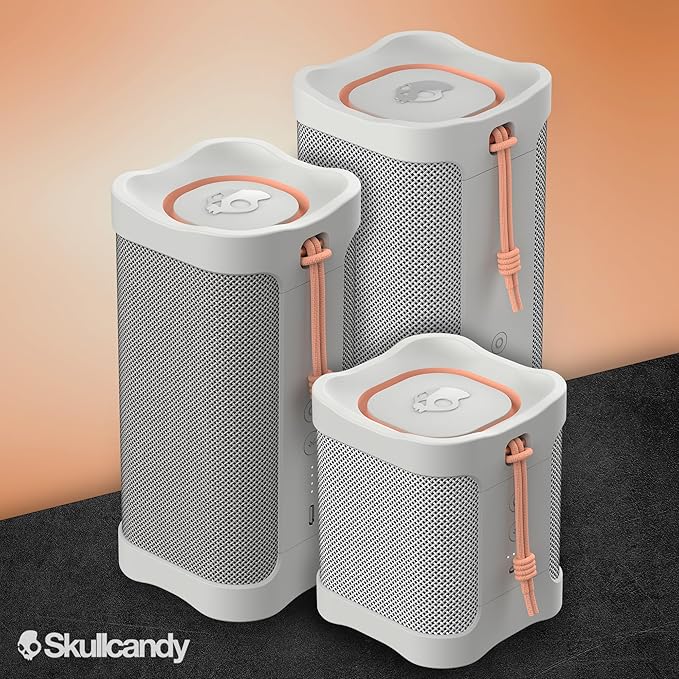Skullcandy Terrain XL Wireless Bluetooth Speaker - IPX7 Waterproof Portable Speaker, 18 Hour Battery, Nylon Wrist Wrap, True Wireless Stereo (Bone)