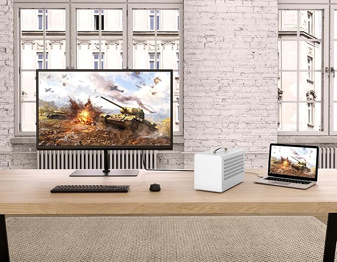 Compact eGPU Enclosure Compatible with Thunderbolt 3/4 USB4 40Gbps External GPU Dock Station with 600W PSU, Full Aluminum Chassis, NVIDIA/AMD PCIe Support, PD 85W Charging Support, Daisy Chain