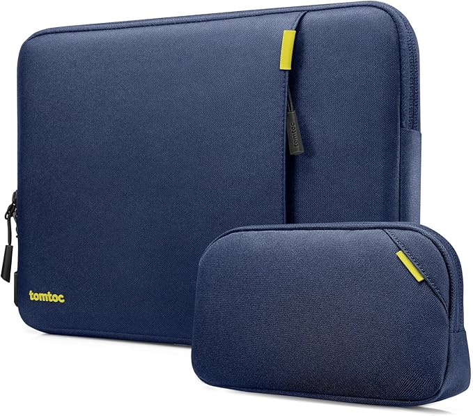 tomtoc 360 Protective Laptop Sleeve Set for 15-inch MacBook Air M4/A3241 2025, M3/A3114 M2/A2941, 15-inch MacBook Pro A1990 A1707, Dell XPS 15 Plus, Water-Resistant Laptop Case with Accessory Pouch