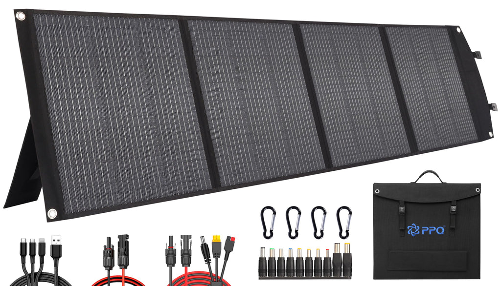 200W Portable Solar Panel Kit, Foldable Solar Charger for Camping and RV