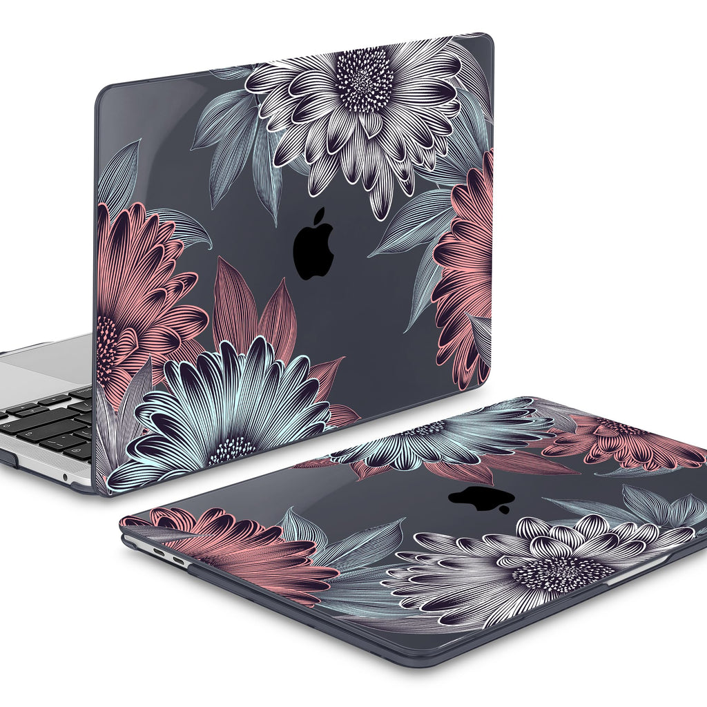 Mektron for MacBook Air 13 Case A1466/A1369 (2010-2017 Release), Snap-on Plastic Hard Shell Cover for MacBook Air 13.3 inch with Keyboard Cover,Blooming Chrysanthemums