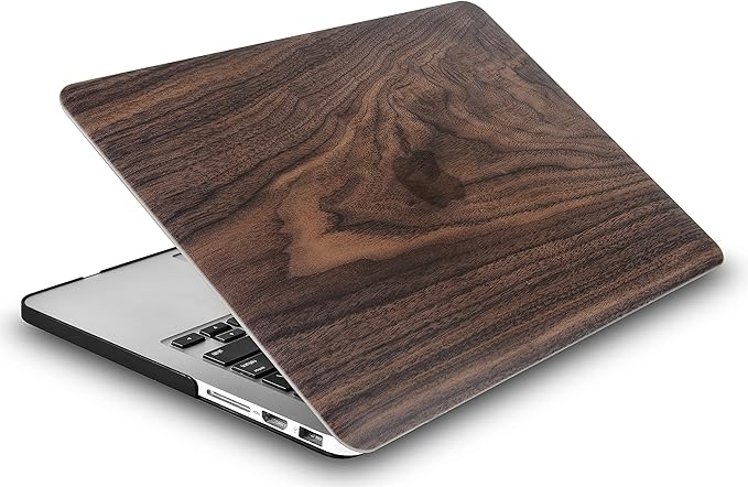 KECC Compatible with MacBook Pro 13 inch Case 2020-2025, 2016-2019 Release M2 M1 A2338 A2289 A2251 A2159 A1989 A1706 A1708 Plastic Hard Shell + Keyboard Cover + Sleeve, Walnut Wood