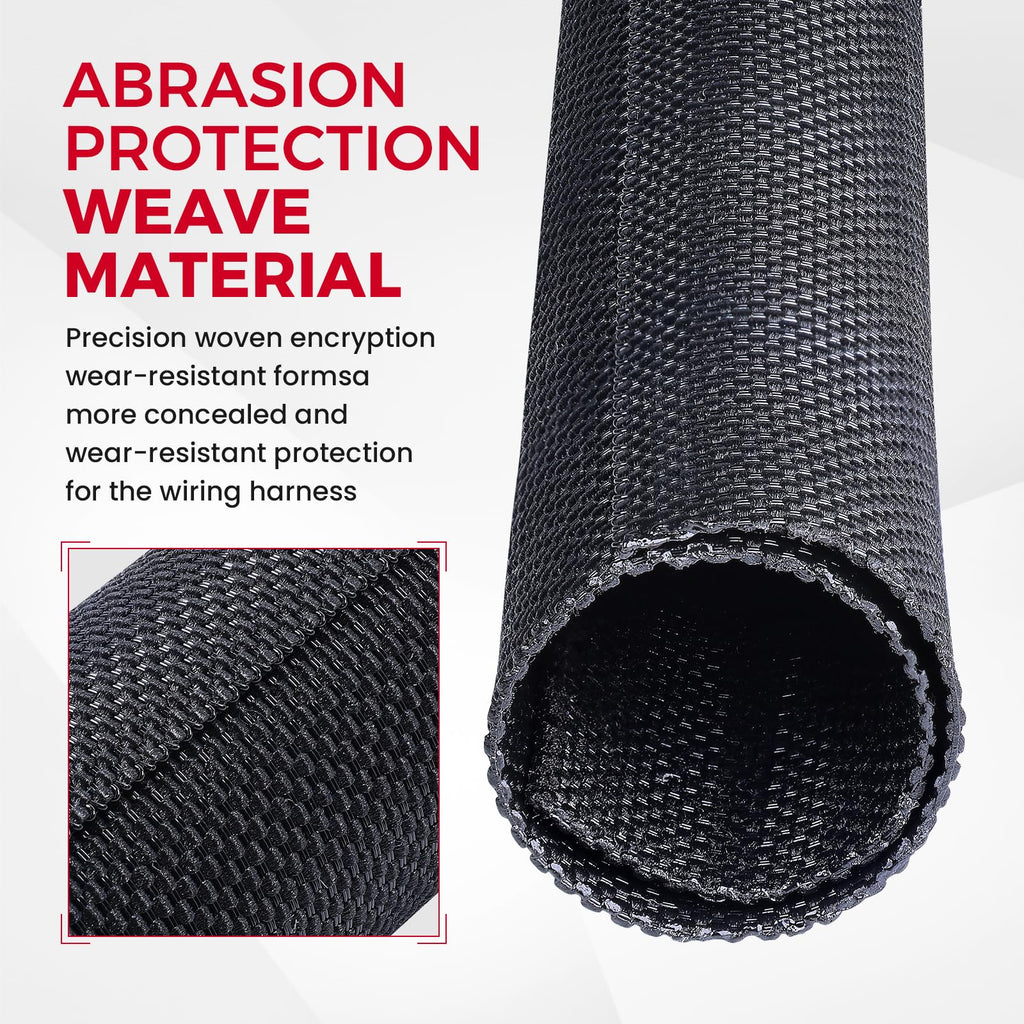 Sonoreboom 1/2"-54ft Automotive Mesh Woven Wire Sheathing Split Wire Loom