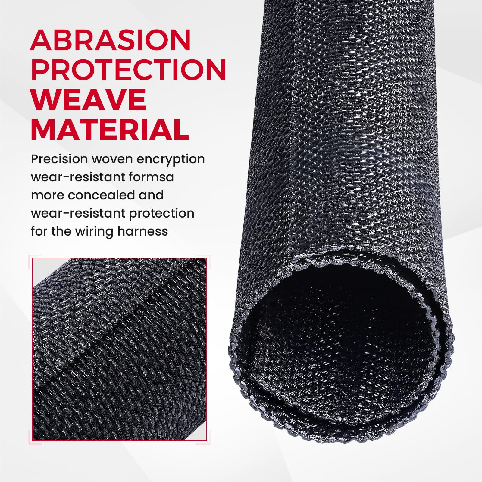 Sonoreboom 1/2"-54ft Automotive Mesh Woven Wire Sheathing Split Wire Loom