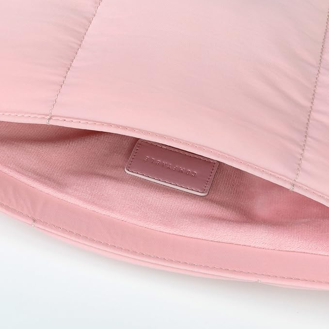 Comfyable Puffy Laptop Sleeve 15 Inch 16 Inch, Quilted Puffer Laptop Carrying Case for Women, Pillow Pouch Compatible for MacBook Air 15 in M4 2025 & MacBook Pro 16 in M4 2024, Pink