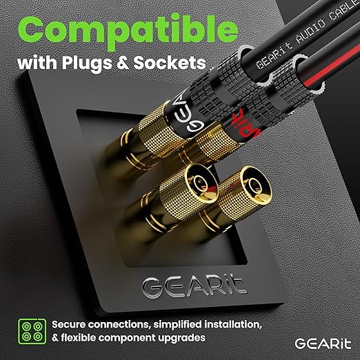 GEARit 14AWG Speaker Wire, Pro Series 14 Gauge Speaker Wire Cable (20 Feet / 6.09 Meters) Great Use for Home Theater Speakers and Car Speakers, Black