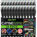 GearIt 24-Pack, Cat5e Ethernet Patch Cable 2 Feet - Snagless RJ45 Computer LAN Network Cord, Black
