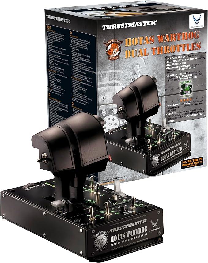 Thrustmaster HOTAS Warthog Dual Throttles for Flight Simulation, Official Replica of the U.S Air Force A-10C Aircraft (Compatible with PC)